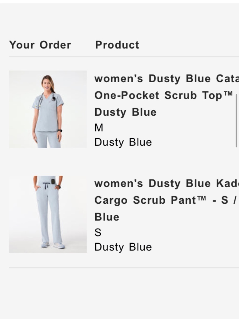 FIGS so Light Gray V-Neck Scrub Top and bottom - Picture 4 of 4